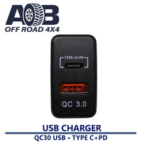 Toyota 800 Dual USB Charger QC 3.0 + Type C+PD