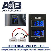 Dual Battery Volt Meter Battery Monitor Voltage Gauge for Ford 100s BLUE