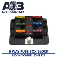FB001 6 Way Blade FUSE BOX BLOCK HOLDER LED Indicator Light Kit