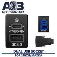Dual Port USB Charger I400 USB QC 3.0 + TYPE-C PD for Isuzu and Mazda
