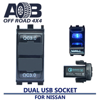 Dual Port QC3.0 USB Charger for Nissan100s GPS iPhone iPad iPod Audio 12V