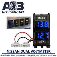 Dual Battery Volt Meter Battery Monitor Voltage Gauge for Nissan 100s BLUE