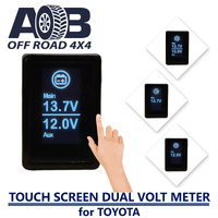 Touch Screen Dual Voltmeter Battery Monitor Voltage Gauge LED digital for Toyota Hilux Landcruiser Prado Rav4 etc 900s LIGHT BLUE