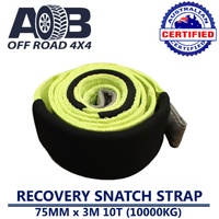 Recovery Tow Strap 75MM x 3M 10T (10000kg) Equalizer Bridle Strap Tree Trunk Protector in Green fits Toyota/Nissan/Holden/Mitsubishi etc
