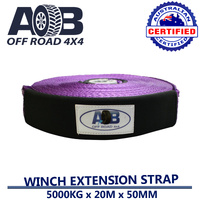 Recovery Tow Winch Extension Strap 5000KG 20Mx50MM in Purple 4WD 4x4 Recovery Strap fits Toyota/Nissan/Holden/Mitsubishi etc