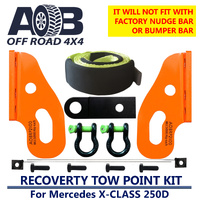 5T Recovery Tow Points Kit 2100NAVC 5T Recovery Hitch + 2 x Bow Shackle 4.75T + 10000KG Bridle for Mercedes X-Class 250D