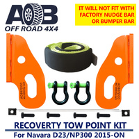 5T Recovery Tow Points Kit 2100NAVE + 2 x Bow Shackle 4.75T + 10000KG Bridle for Nissan Navara D23 NP300 2015 - Onwards