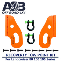 5T Recovery Tow Points Kit 2100TK with 2 x D Ring Bow Shackle 4.75-Ton (9,500 lbs) for Toyota Landcruiser 80 100 105 Series