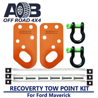 5000kg 5T Recovery Gear Tow Points Kit 2200K Orange 12mm plate with 2 x 3/4 Inch D Ring Bow Shackle 4750kg for Ford Maverick