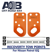 5000kg 5T WLL 12mm Plate Steel Heavy Duty Recovery Gear Tow Points Kit 2200T Powder coated Orange for Nissan Patrol GQ 4x4 4WD