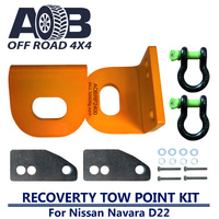 3250kg Recovery Gear Tow Points Kit 2400K + 2 x 3/4 Inch D Ring Bow Shackle 4.75T for Nissan Navara D22 DX ST-R etc All Years