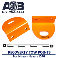 3250kg WLL heavy duty Recovery Gear Tow Points Pair Kit 2500 10mm Plate Steel Powder coated Orange for Nissan Navara D40