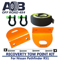 3250kg Recovery Tow Points Kit 2500E + 2 x D Ring Bow Shackle 4.75T + 10000KG Tree Trunk Protector for Nissan Pathfinder R51
