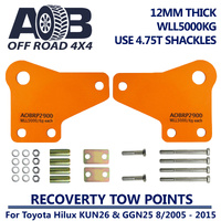 5000kg 5T WLL Recovery Gear Tow Points Kit 2900 Winch Towing 12mm steel Grade 250 for Toyota Hilux KUN26 GGN25 08/2005-2015