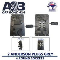 Anderson Plug SB50 + DUST CAPS + 4x Round Sockets  + 2x Grey SB50 Plugs