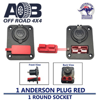 Anderson Plug SB50 + Red DUST CAP + Round Socket  + Red SB50 Plug