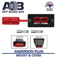 Anderson Plug flush Mount SB50 + Red DUST CAP + Red SB50 Plug