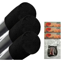3 x 4 inch Universal Snorkel Sock Pre Filter 100mm round BLACK PLAIN