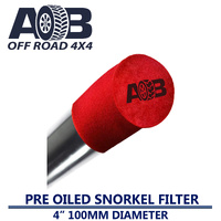 4 inch Universal Pre Oiled Snorkel Sock Pre Filter 100mm round RED with LOGO