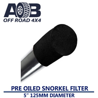 5 inch Universal Pre Oiled Snorkel Sock Pre Filter 125mm round BLACK PLAIN