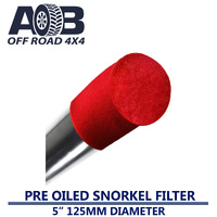 5 inch Universal Pre Oiled Snorkel Sock Pre Filter 125mm round RED PLAIN
