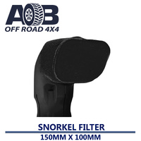 3 inch Universal Snorkel Sock Pre Filter 150mm x 100mm BLACK PLAIN