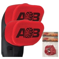 2 x 3 inch Universal Snorkel Sock Pre Filter 150mm x 100mm RED with LOGO
