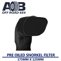 4 inch Universal Pre Oiled Snorkel Sock Pre Filter 175mm x 125mm BLACK PLAIN