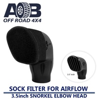 Snorkel Sock Pre Filter FOR AIRFLOW 3.5" inch RAM ELBOW HEAD BLACK PLAIN