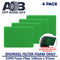 4 x 3 inch Snorkel Pre Filter Cleaner Air Filter Fine Foam 55 PPI 140mm x 97mm Green fits Toyota/Nissan/Holden/Mitsubishi etc