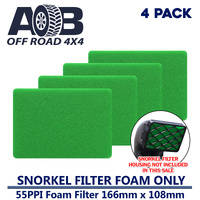 4 x 4 inch Snorkel Pre Filter Cleaner Air Filter Fine Foam 55 PPI 166mm x 108mm Green fits Toyota/Nissan/Holden/Mitsubishi etc