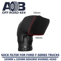 Snorkel Sock Pre Filter FOR Ford F-Series Trucks 185MM x 105MM Genuine RAM HEAD BLACK PLAIN