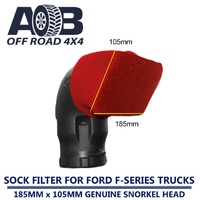 Snorkel Sock Pre Filter FOR Ford F-Series Trucks 185MM x 105MM Genuine RAM HEAD RED PLAIN