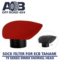 Snorkel Sock Pre Filter FOR ECB TANAMI 79 SERIES 90mm RAM HEAD RED PLAIN