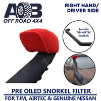 AOB Pre Oiled Snorkel Pre Filter for TJM Airtec RIGHT RED PLAIN