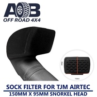 Snorkel Sock Pre Filter FOR TJM AIRTEC 150mm x 95mm RAM HEAD BLACK PLAIN