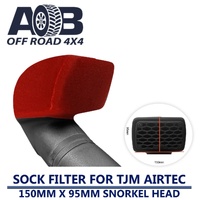 Snorkel Sock Pre Filter FOR TJM AIRTEC 150mm x 95mm RAM HEAD RED PLAIN