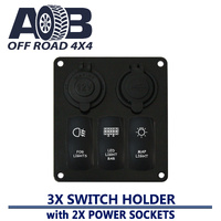 Switch Panel SP3PO2 with 2 Sockets and 3 Switches