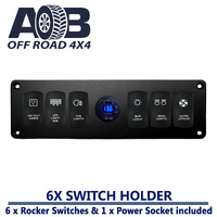 Switch Panel SP6PO1 with 1 Socket and 6 Rocker Switches