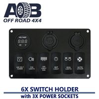 Switch Panel SP6PO3 with 3 Sockets and 6 Switches