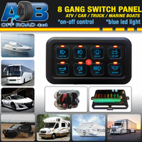 8 Gang switch Panel with Blue LED Lights
