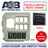 Switch Panel in Beige + 4 Switches for Toyota LandCruiser 200 series 08/2015 ~ On