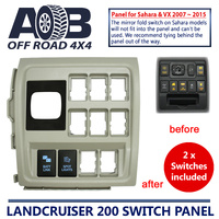 Switch Panel in Beige + 2 Switches for Toyota LandCruiser 200 series SAHARA & VX 2007 ~ 2015