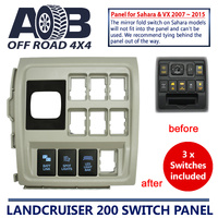 Switch Panel in Beige + 3 Switches for Toyota LandCruiser 200 series SAHARA & VX 2007 ~ 2015