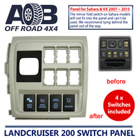Switch Panel in Beige + 4 Switches for Toyota LandCruiser 200 series SAHARA & VX 2007 ~ 2015