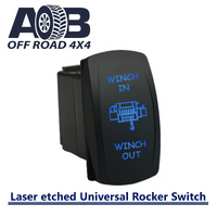 12V/24V MOMENTARY Rocker Switch WINCH IN WINCH OUT 653BM Universal fits Toyota Nissan Holden Mitsubishi Ford Amarok etc. LED blue