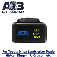 Push Switch LED LIGHT BAR 807S-BNG Horizontal fits Toyota Hilux, Kluger, FJ Cruiser, Prado 120, HiAce, Landcruiser etc. dual LED in blue light green