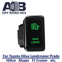 Push Switch SPOT LIGHTS 823G fits Toyota Hilux, Kluger, FJ Cruiser, Prado 120, HiAce, Landcruiser etc. dual LED in green