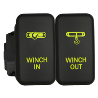 Push Switch WINCH IN WINCH OUT fits Toyota Hilux FJ Cruiser Landcruiser etc dual LED in blue light green MOMENTARY