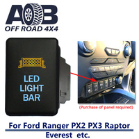 Push Switch LED LIGHT BAR 907CA fits Ford Ranger PX2 PX3, Raptor, Everest with dual LED in amber light blue ON-OFF